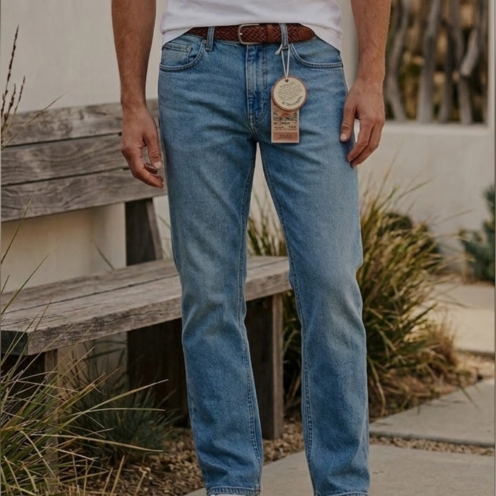 NWT Faherty Sky Blue Straight Jeans Men's 30×32 - UNISEX